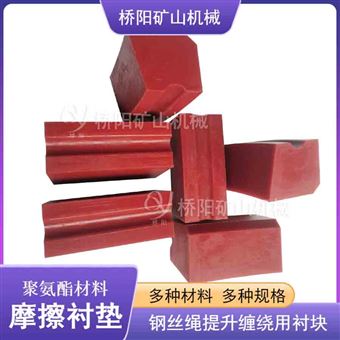 JKM4.5*4高磨襯墊 提升機(jī)聚氨酯摩擦襯墊