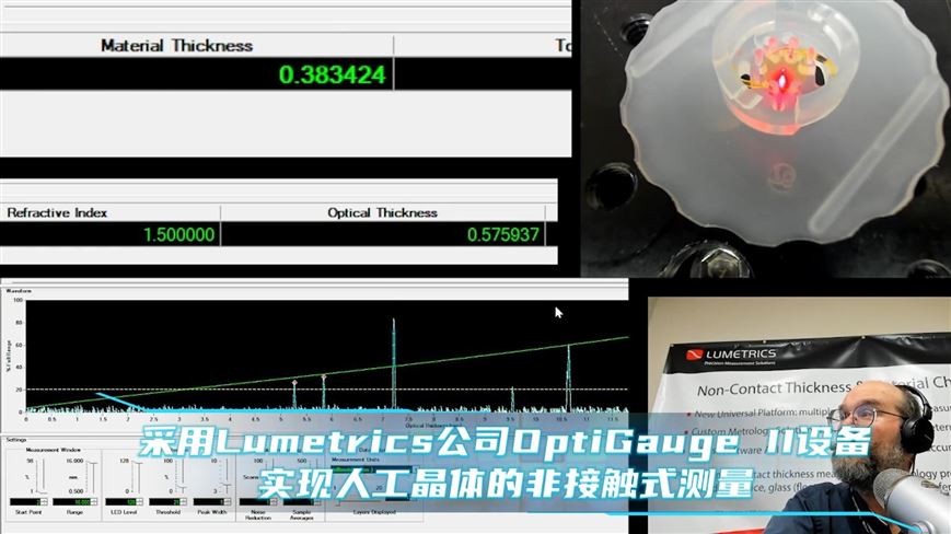 采用Lumetrics公司OptiGauge II設(shè)備實(shí)現(xiàn)人工晶體的非接觸式測量