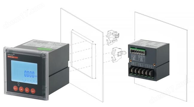 安科瑞1500V直流配電嵌入式電能表開(kāi)孔88*88