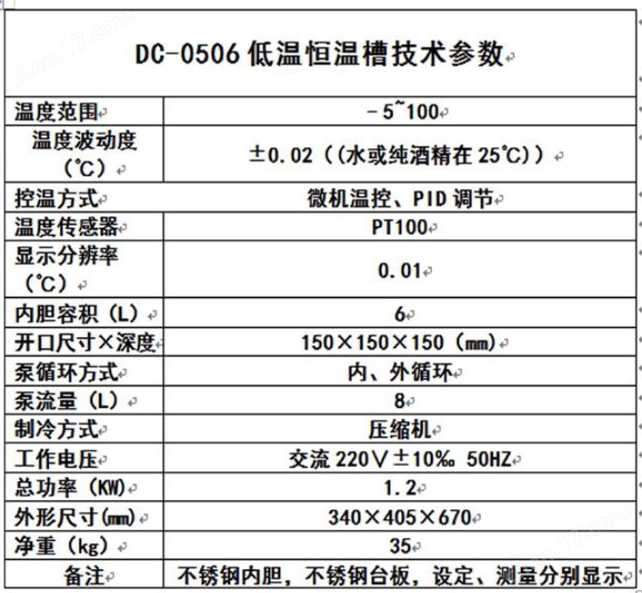 DC0506 低溫恒溫水槽