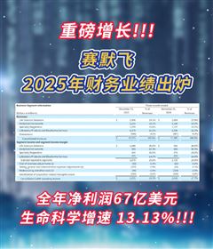 13.13%大幅增長(zhǎng)！賽默飛2025年財(cái)務(wù)業(yè)績(jī)報(bào)告出爐