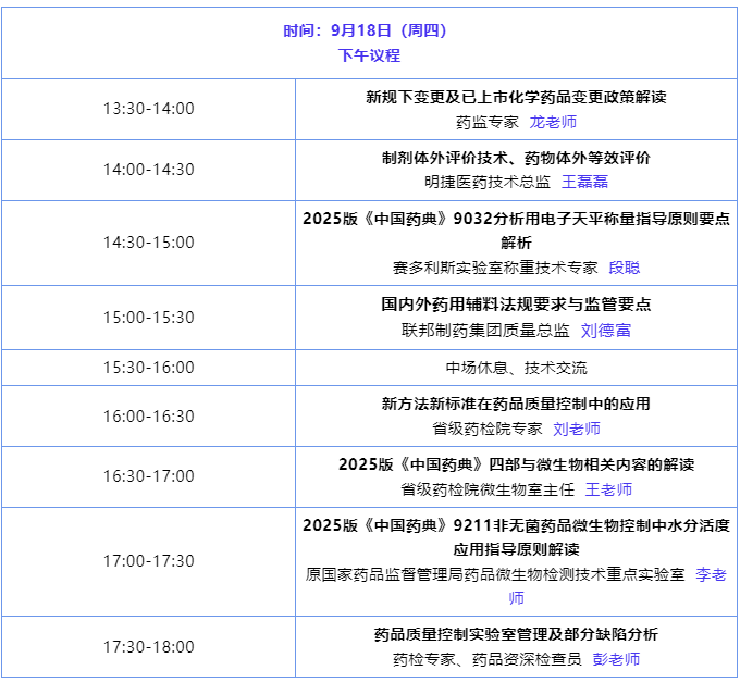 【9月相约海口】邀您参加制药行业质量控制技术大会