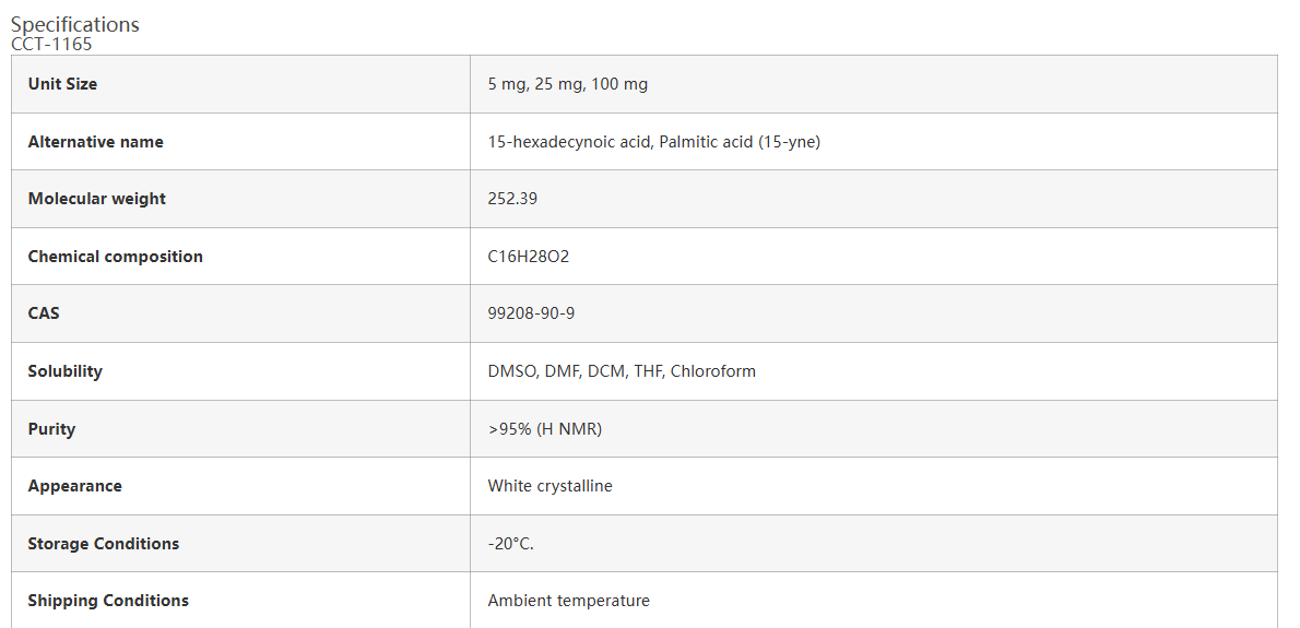 Clickchemistrytools炔基棕櫚酸Alkynyl Palmitic Acid